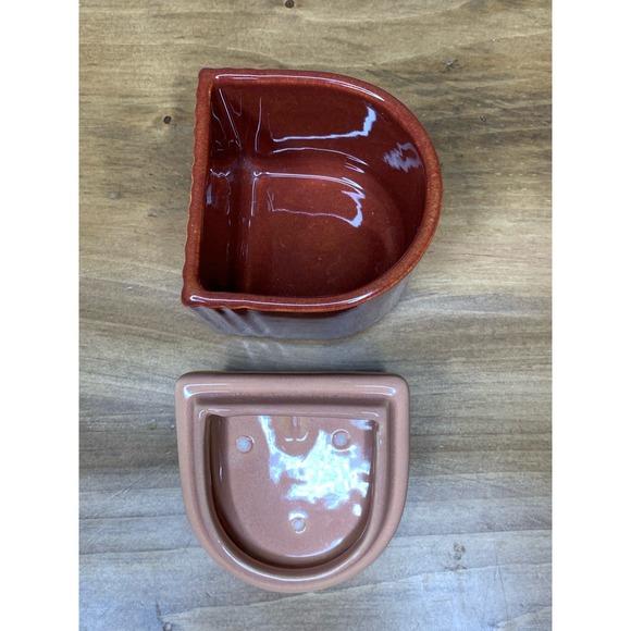 Franciscan Ware CA Art Deco Vtg Lidded Condiment Jar Set Coral/Sand - Picture 4 of 11